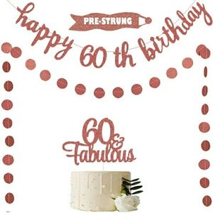 NWT Rose Gold 60th Birthday Decor